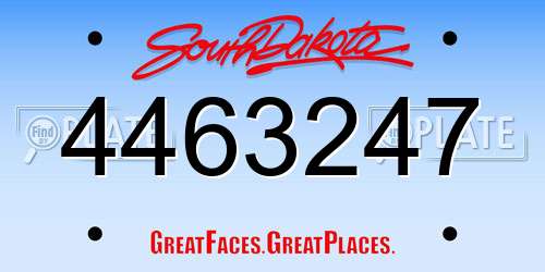 4463247 South Dakota License Plate