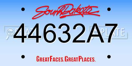 44632A7 South Dakota License Plate