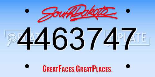 4463747 South Dakota License Plate