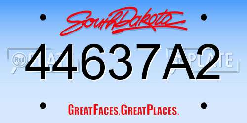 44637A2 South Dakota License Plate