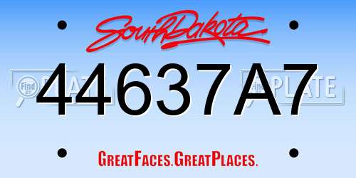 44637A7 South Dakota License Plate