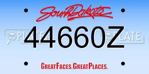 44660Z South Dakota License Plate