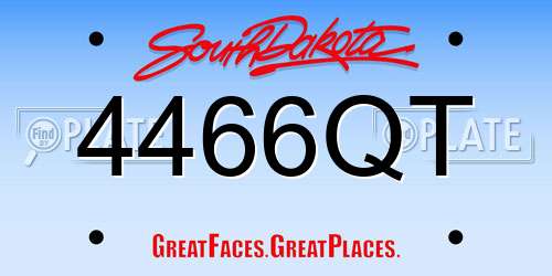 4466QT South Dakota License Plate