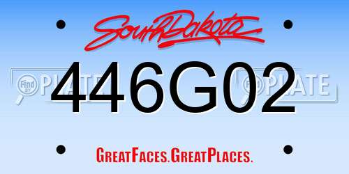 446G02 South Dakota License Plate