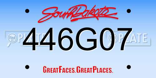 446G07 South Dakota License Plate