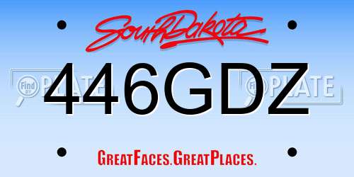 446GDZ South Dakota License Plate