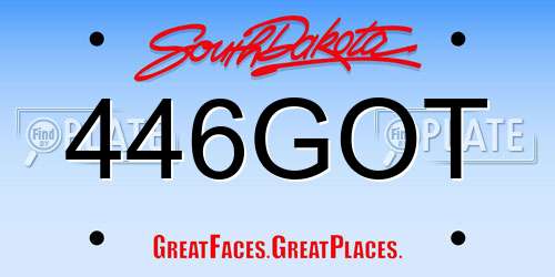 446GOT South Dakota License Plate