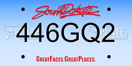 446GQ2 South Dakota License Plate