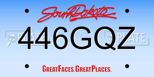 446GQZ South Dakota License Plate