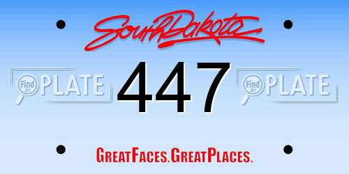 447 South Dakota License Plate