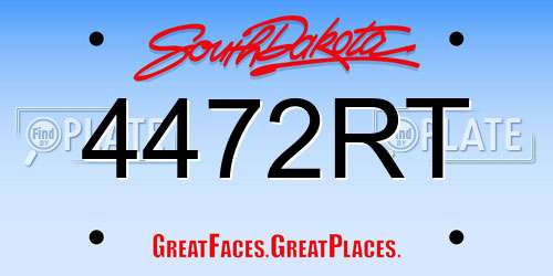 4472RT South Dakota License Plate