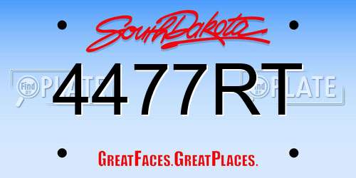 4477RT South Dakota License Plate