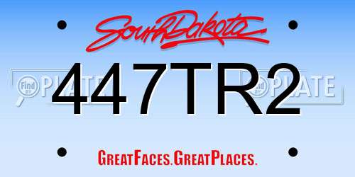 447TR2 South Dakota License Plate