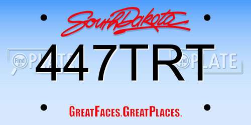 447TRT South Dakota License Plate