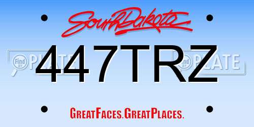 447TRZ South Dakota License Plate