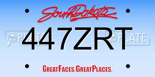 447ZRT South Dakota License Plate