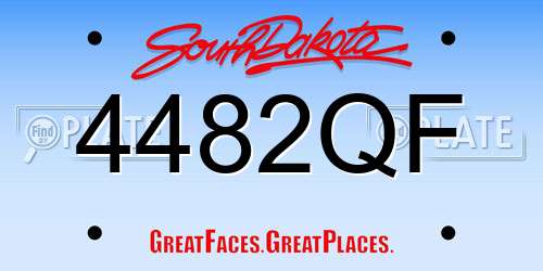 4482QF South Dakota License Plate