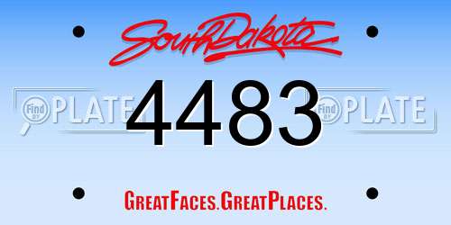 4483 South Dakota License Plate