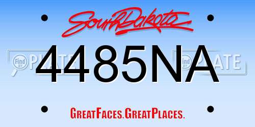 4485NA South Dakota License Plate
