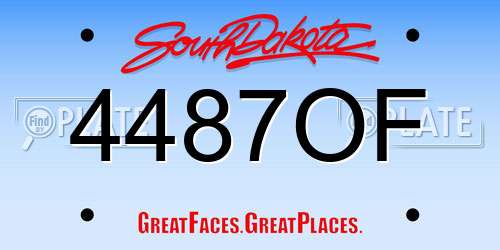 4487OF South Dakota License Plate