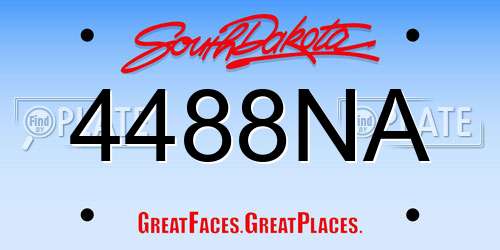4488NA South Dakota License Plate