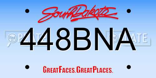 448BNA South Dakota License Plate