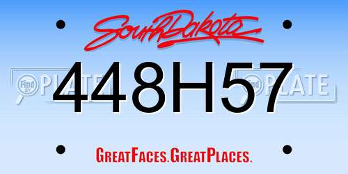 448H57 South Dakota License Plate