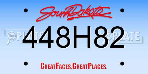 448H82 South Dakota License Plate