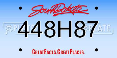 448H87 South Dakota License Plate