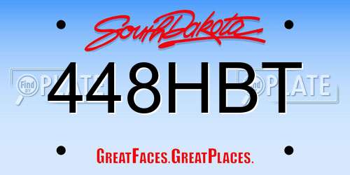 448HBT South Dakota License Plate