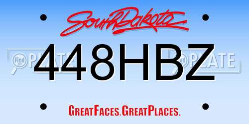 448HBZ South Dakota License Plate