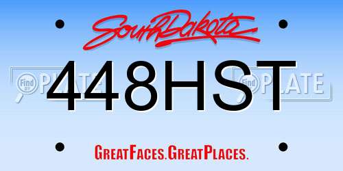 448HST South Dakota License Plate
