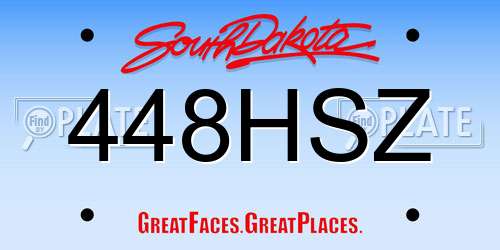 448HSZ South Dakota License Plate