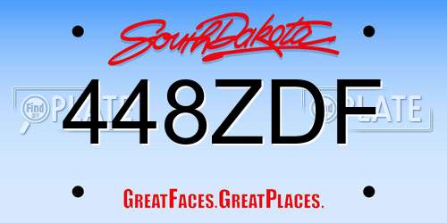 448ZDF South Dakota License Plate