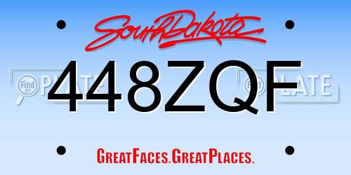 448ZQF South Dakota License Plate