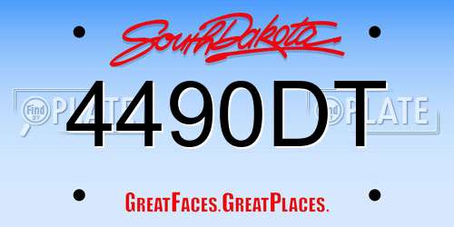 4490DT South Dakota License Plate