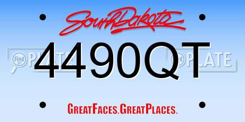 4490QT South Dakota License Plate