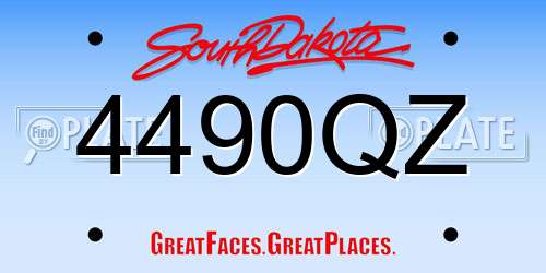 4490QZ South Dakota License Plate