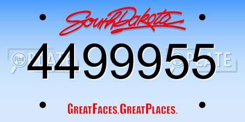 4499955 South Dakota License Plate