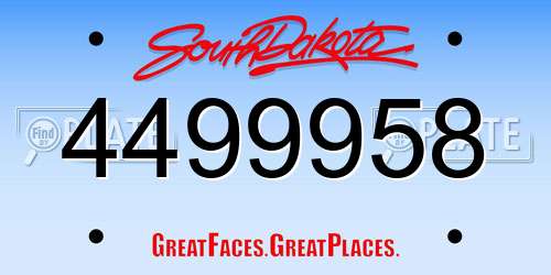 4499958 South Dakota License Plate