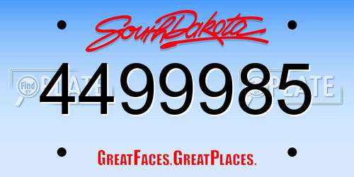 4499985 South Dakota License Plate