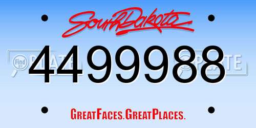 4499988 South Dakota License Plate