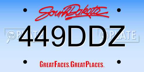 449DDZ South Dakota License Plate