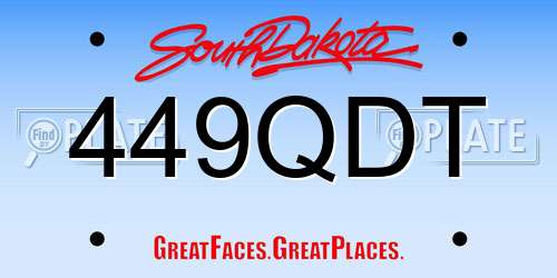 449QDT South Dakota License Plate