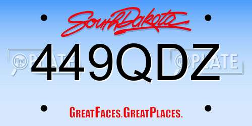 449QDZ South Dakota License Plate
