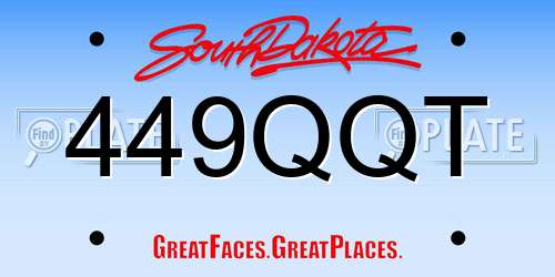 449QQT South Dakota License Plate