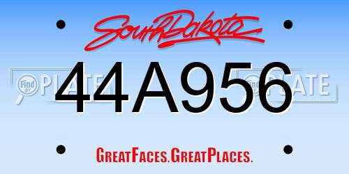 44A956 South Dakota License Plate