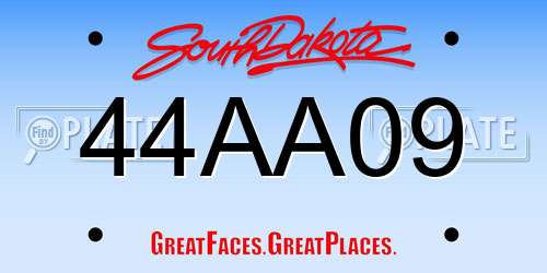 44AA09 South Dakota License Plate
