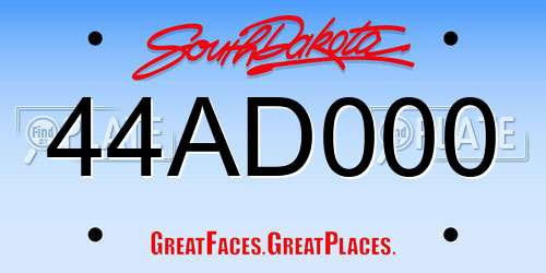 44AD000 South Dakota License Plate