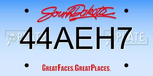 44AEH7 South Dakota License Plate
